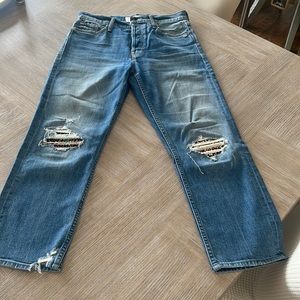 Mother distressed w/ colored rhinestones. Gorgeous!